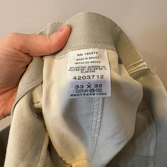 Lee Custom Fit Straight Fit Men's Khaki Pants 33x32 EUC Preppy Classic Basic - Picture 5 of 6